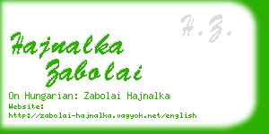 hajnalka zabolai business card